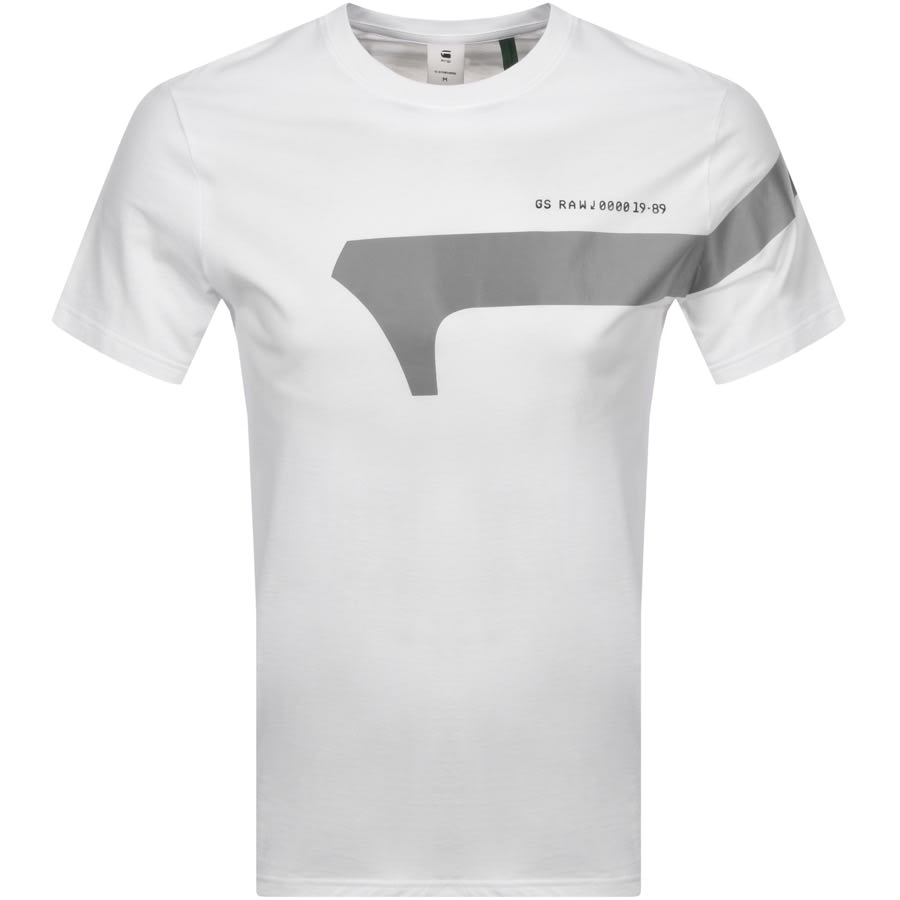 Alternative Image for ProductG Star Raw Reflective Logo T Shirt White1